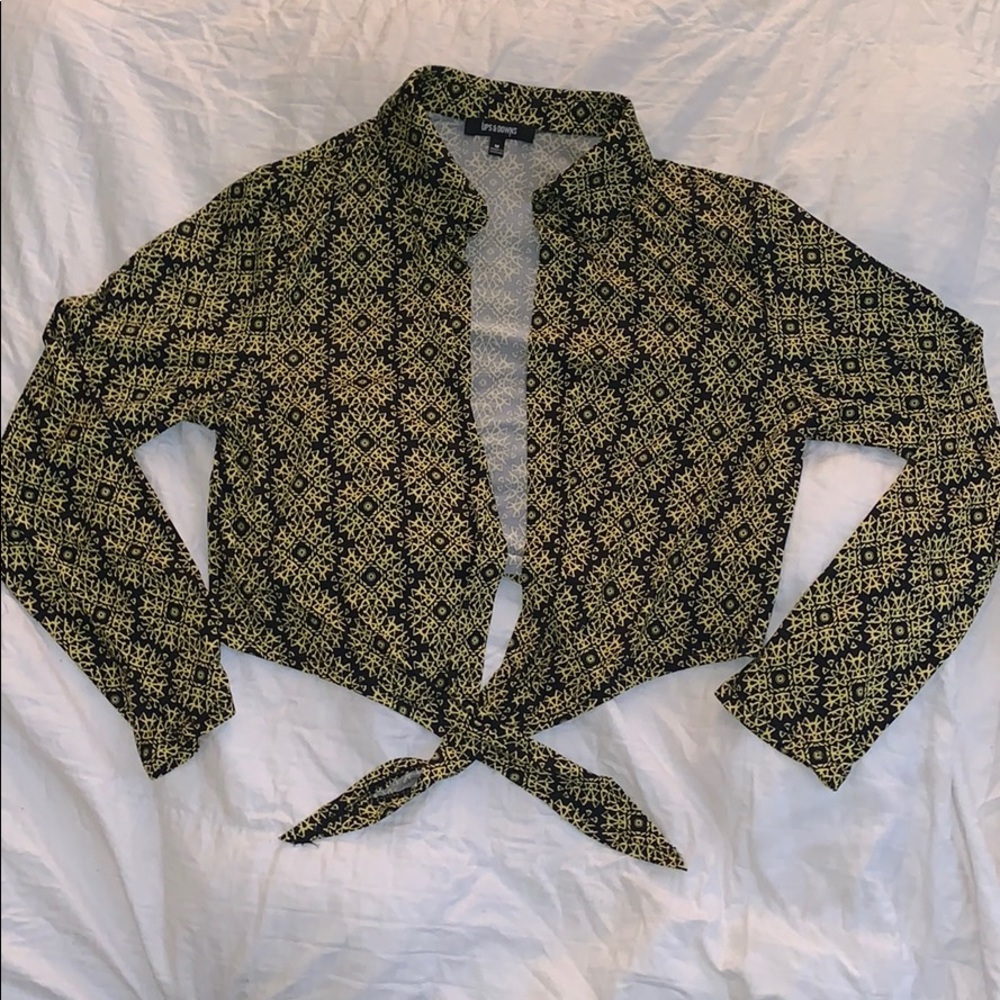 Ups & Downs Patterned Tie-up Crop